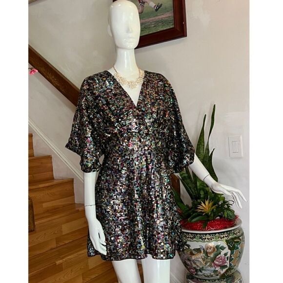 BHLDN Jax Multicolor Sequin Mini Dress - Picture 5 of 7